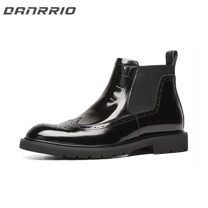 Bottes Chelsea en cuir verni