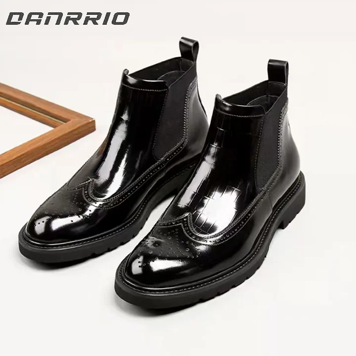 Bottes Chelsea en cuir verni