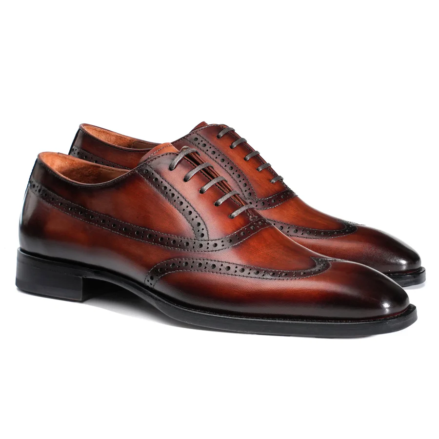 Oxford brogue teint à la main