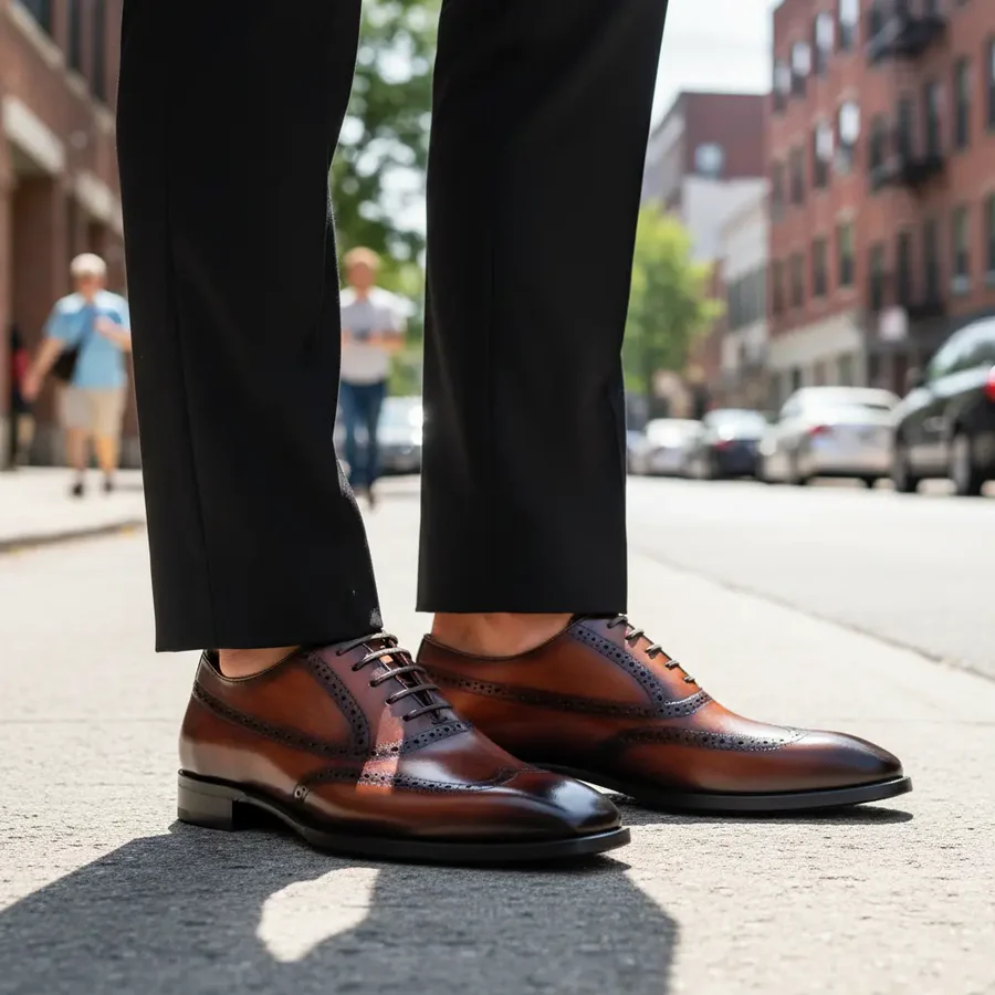 Oxford brogue teint à la main