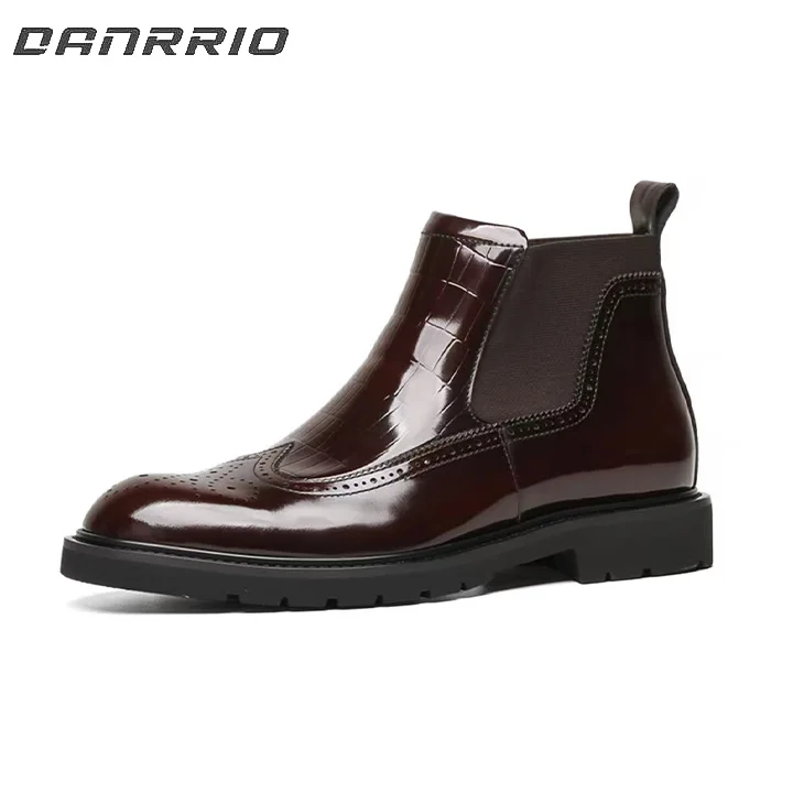 Bottes Chelsea en cuir verni
