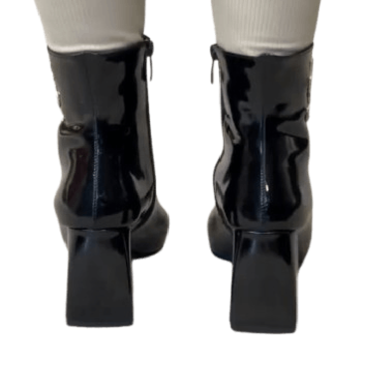 Bottines à talons hauts en cuir verni