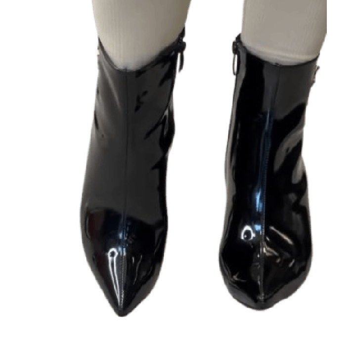Bottines à talons hauts en cuir verni