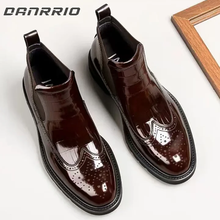 Bottes Chelsea en cuir verni